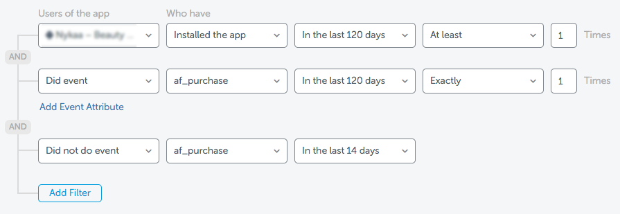 audience segmentation in the AppsFlyer dashboard